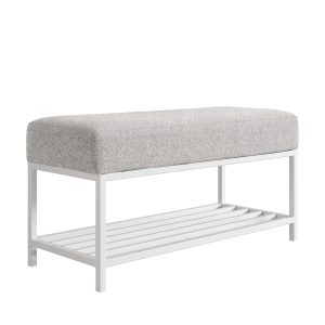 Ławka do przedpokoju Hamilton szara białe nogi 80 cm 1060817