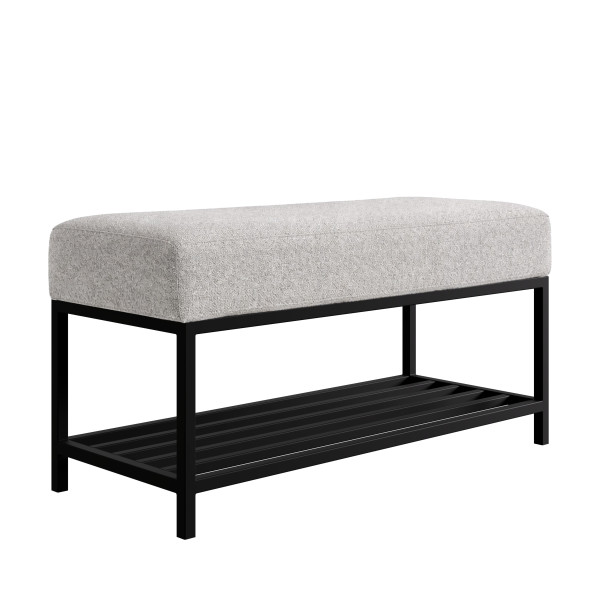 Ławka do przedpokoju Hamilton szara czarne nogi 80 cm 1060833