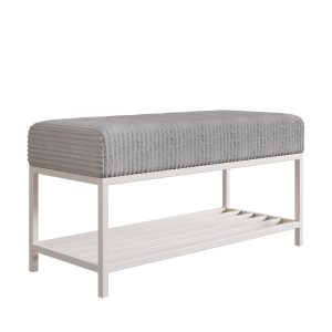Ławka do przedpokoju Hamilton szara kaszmir nogi 80 cm 1060813