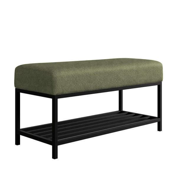 Ławka do przedpokoju Hamilton zielona czarne nogi 80 cm 1060851