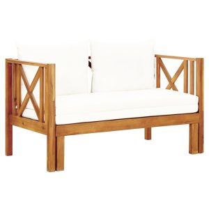 Ławka Kremowy 122 cm Drewno akacjowe vidaXL 266867 Ławka Kremowy 122 cm Drewno akacjowe vidaXL 266867