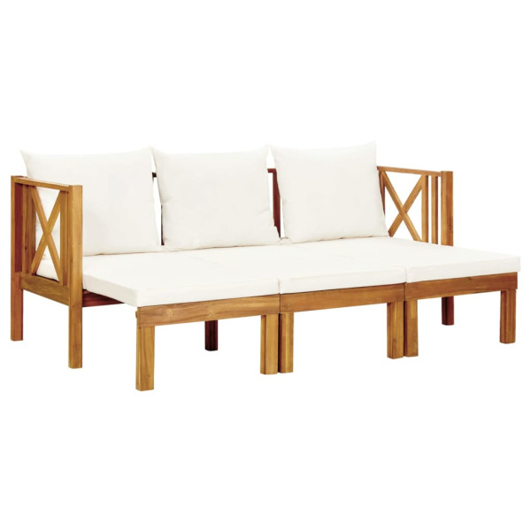 Ławka Kremowy 179 cm Drewno akacjowe vidaXL 266876