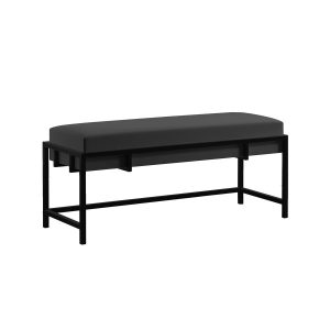 Ławka materiałowa LAMO 100 czarna metalowym czarnym stelażu 355645 Ławka materiałowa LAMO 100 czarna metalowym czarnym stelażu 355645