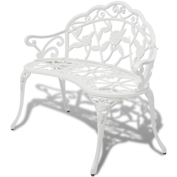 Ławka ogrodowa, 100 cm, odlewane aluminium, biała 560868