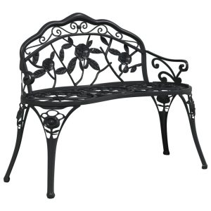 Ławka ogrodowa, 100 cm, odlewane aluminium, czarna 560986 Ławka ogrodowa, 100 cm, odlewane aluminium, czarna 560986