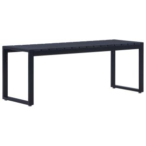 Ławka ogrodowa, 120,5 cm, płyta PS, czarna 560917 Ławka ogrodowa, 120,5 cm, płyta PS, czarna 560917
