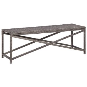 Ławka ogrodowa, 120 cm, polirattan, szara 561083 Ławka ogrodowa, 120 cm, polirattan, szara 561083