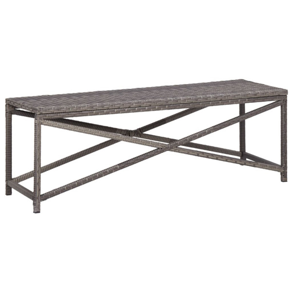 Ławka ogrodowa, 120 cm, polirattan, szara 561083