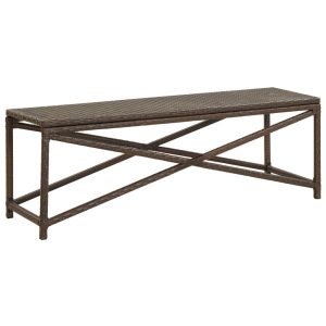 Ławka ogrodowa, 120 cm, polirattanowa, brązowa 560989 Ławka ogrodowa, 120 cm, polirattanowa, brązowa 560989