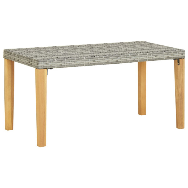 Ławka ogrodowa, 120 cm, szara, polirattan i drewno akacjowe 550475