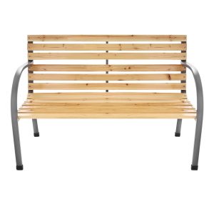 Ławka ogrodowa 120 cm z oparciem parkowa drewniana metalowa taras balkon 764501 Ławka ogrodowa 120 cm z oparciem parkowa drewniana metalowa taras balkon 764501