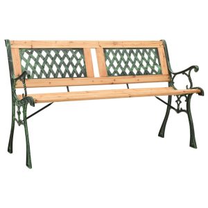 Ławka ogrodowa, 122 cm, żeliwo i lite drewno jodłowe 560947 Ławka ogrodowa, 122 cm, żeliwo i lite drewno jodłowe 560947
