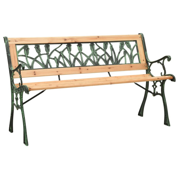 Ławka ogrodowa, 122 cm, żeliwo i lite drewno jodłowe 560905
