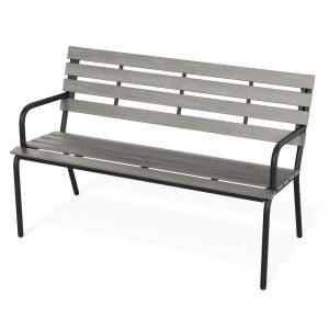 Ławka ogrodowa 130 cm Forio – Szara 1071911 Ławka ogrodowa 130 cm Forio – Szara 1071911