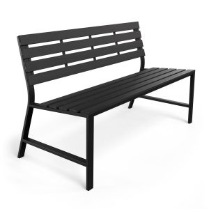 Ławka ogrodowa 130 cm Tarzo – Czarna 1066921 Ławka ogrodowa 130 cm Tarzo – Czarna 1066921
