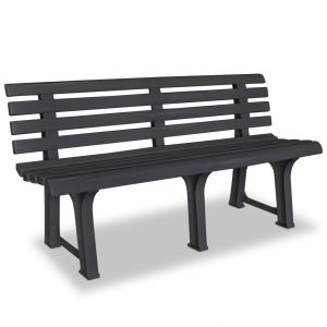 Ławka ogrodowa, 145,5 cm, plastik, antracytowa 560539 Ławka ogrodowa, 145,5 cm, plastik, antracytowa 560539