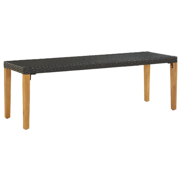 Ławka ogrodowa, 80 cm, polirattan, czarna 562542