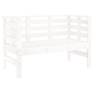 Ławka ogrodowa, biała, 111,5x53x71 cm, lite drewno sosnowe 562541