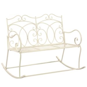 Ławka ogrodowa Biały 104 cm Metal vidaXL 266878 Ławka ogrodowa Biały 104 cm Metal vidaXL 266878