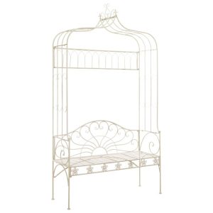 Ławka ogrodowa Biały 122 cm Metal vidaXL 266855 Ławka ogrodowa Biały 122 cm Metal vidaXL 266855