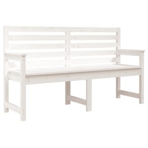 Ławka ogrodowa Biały 159.5 x 48 x 91.5 cm Drewno vidaXL 565765 Ławka ogrodowa Biały 159.5 x 48 x 91.5 cm Drewno vidaXL 565765