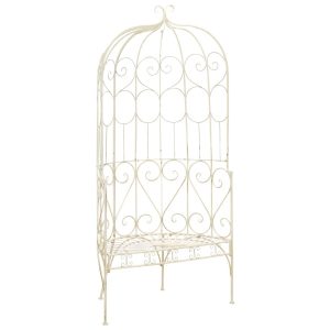Ławka ogrodowa Biały 95 cm Metal vidaXL 266851 Ławka ogrodowa Biały 95 cm Metal vidaXL 266851