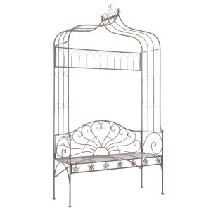 Ławka ogrodowa Brąz 122 cm Metal vidaXL 266862 Ławka ogrodowa Brąz 122 cm Metal vidaXL 266862