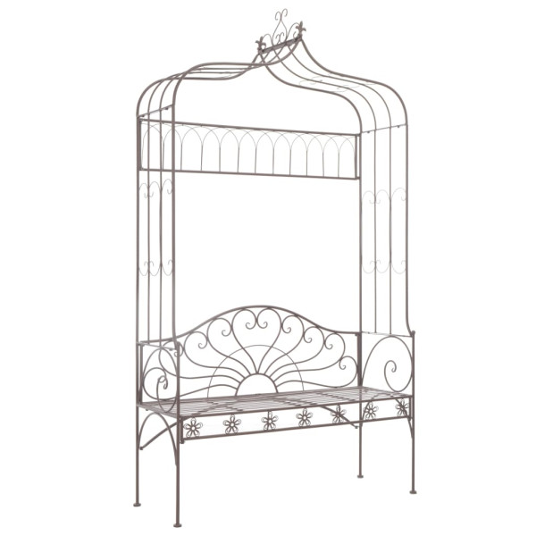 Ławka ogrodowa Brąz 122 cm Metal vidaXL 266862