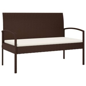 Ławka ogrodowa Brąz Technorattan vidaXL 507908 Ławka ogrodowa Brąz Technorattan vidaXL 507908