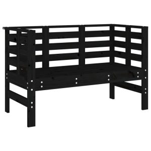 Ławka ogrodowa, czarna, 111,5x53x71 cm, lite drewno sosnowe 562567