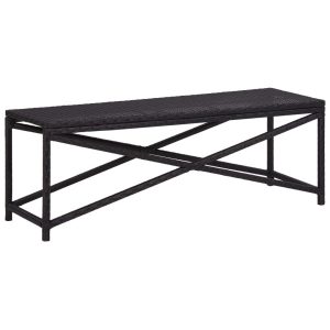 Ławka ogrodowa Czarny 120 cm Technorattan vidaXL 565052 Ławka ogrodowa Czarny 120 cm Technorattan vidaXL 565052