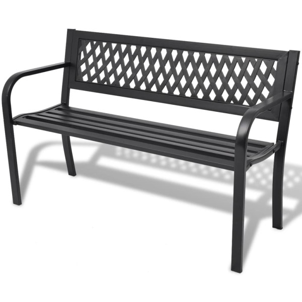 Ławka ogrodowa Czarny Metal vidaXL 565059