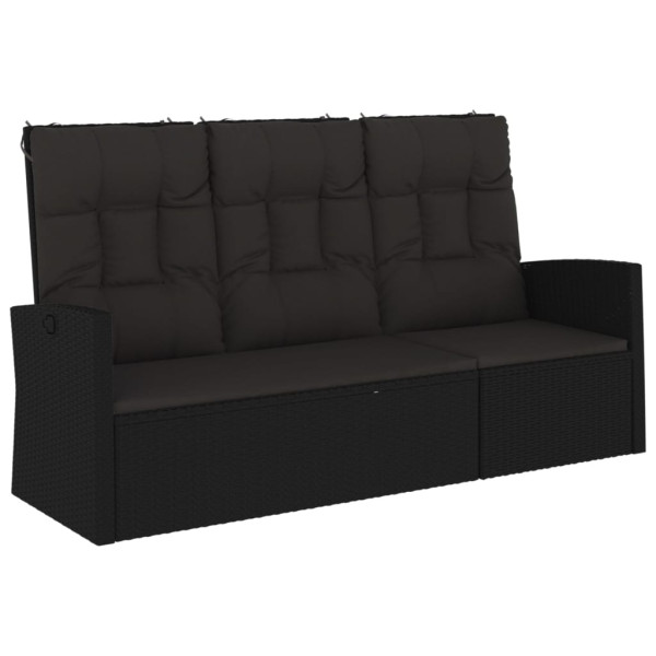 Ławka ogrodowa Czarny Technorattan vidaXL 266864