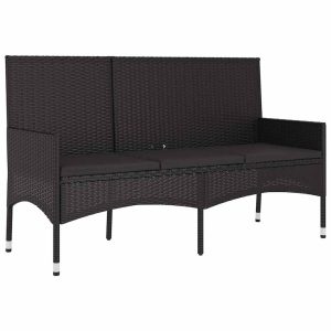 Ławka ogrodowa Czarny Technorattan vidaXL 565749 Ławka ogrodowa Czarny Technorattan vidaXL 565749