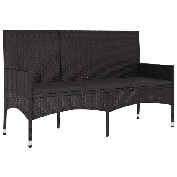 Ławka ogrodowa Czarny Technorattan vidaXL 565749