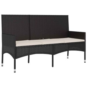 Ławka ogrodowa Czarny Technorattan vidaXL 565067 Ławka ogrodowa Czarny Technorattan vidaXL 565067