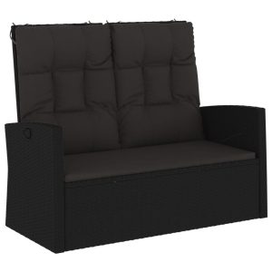 Ławka ogrodowa Czarny Technorattan vidaXL 565142 Ławka ogrodowa Czarny Technorattan vidaXL 565142