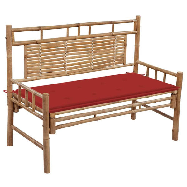 Ławka ogrodowa Czerwony 120 x 50 x 3 cm Bambus vidaXL 287546