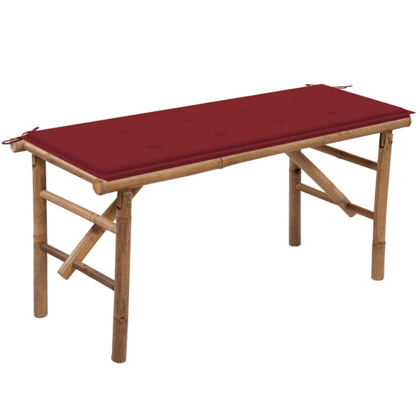 Ławka ogrodowa Czerwony 120 x 50 x 4 cm Bambus vidaXL 87214