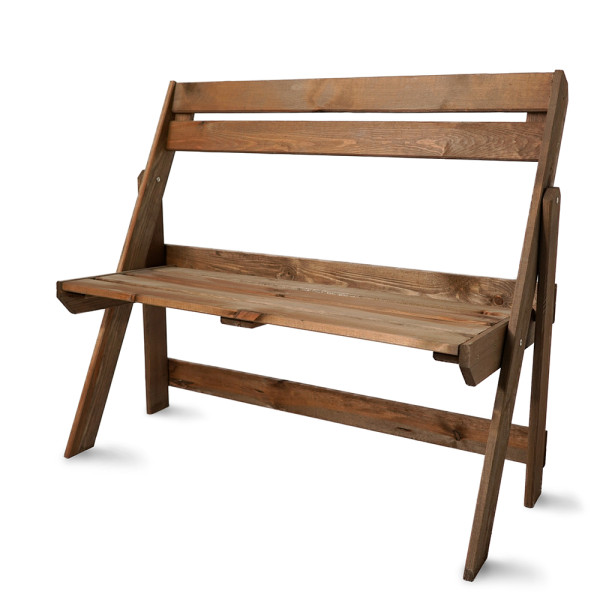 Ławka ogrodowa drewniana 105x46x89 orzechowa 329318