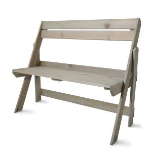 Ławka ogrodowa drewniana nowoczesna 105cm jasna siwa 374341 Ławka ogrodowa drewniana nowoczesna 105cm jasna siwa 374341