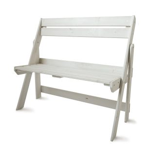 Ławka ogrodowa drewniana nowoczesna 105cm sosna biała 374311 Ławka ogrodowa drewniana nowoczesna 105cm sosna biała 374311