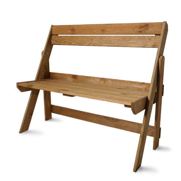 Ławka ogrodowa drewniana nowoczesna 105cm sosna kasztan 374309