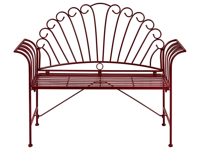 Ławka ogrodowa dwuosobowa 125x46 burgundowa 784705