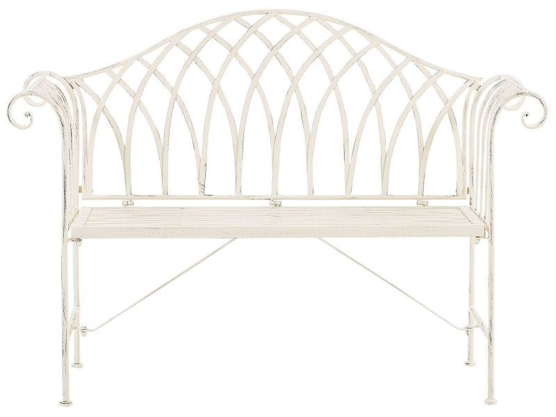 Ławka ogrodowa dwuosobowa 130x45 biała 65487