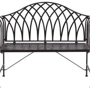 Ławka ogrodowa dwuosobowa 130×45 czarna 76662 Ławka ogrodowa dwuosobowa 130×45 czarna 76662
