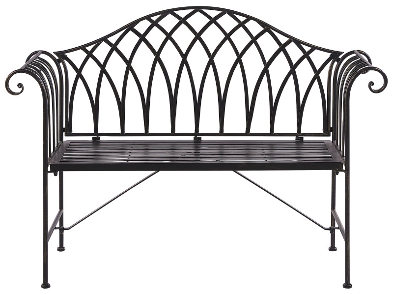 Ławka ogrodowa dwuosobowa 130x45 czarna 76662