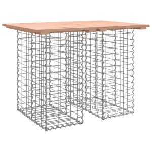 Ławka ogrodowa, gabion, 100x70x72 cm, lite drewno daglezjowe 561070