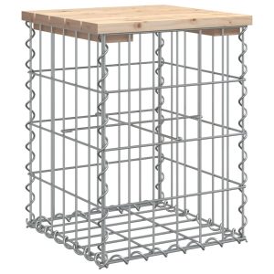 Ławka ogrodowa, gabion, 33x31x42 cm, lite drewno sosnowe 561017