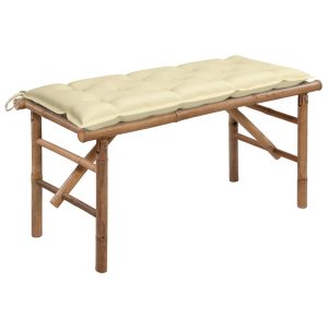 Ławka ogrodowa Kremowy 120 x 50 x 7 cm Bambus vidaXL 287427 Ławka ogrodowa Kremowy 120 x 50 x 7 cm Bambus vidaXL 287427